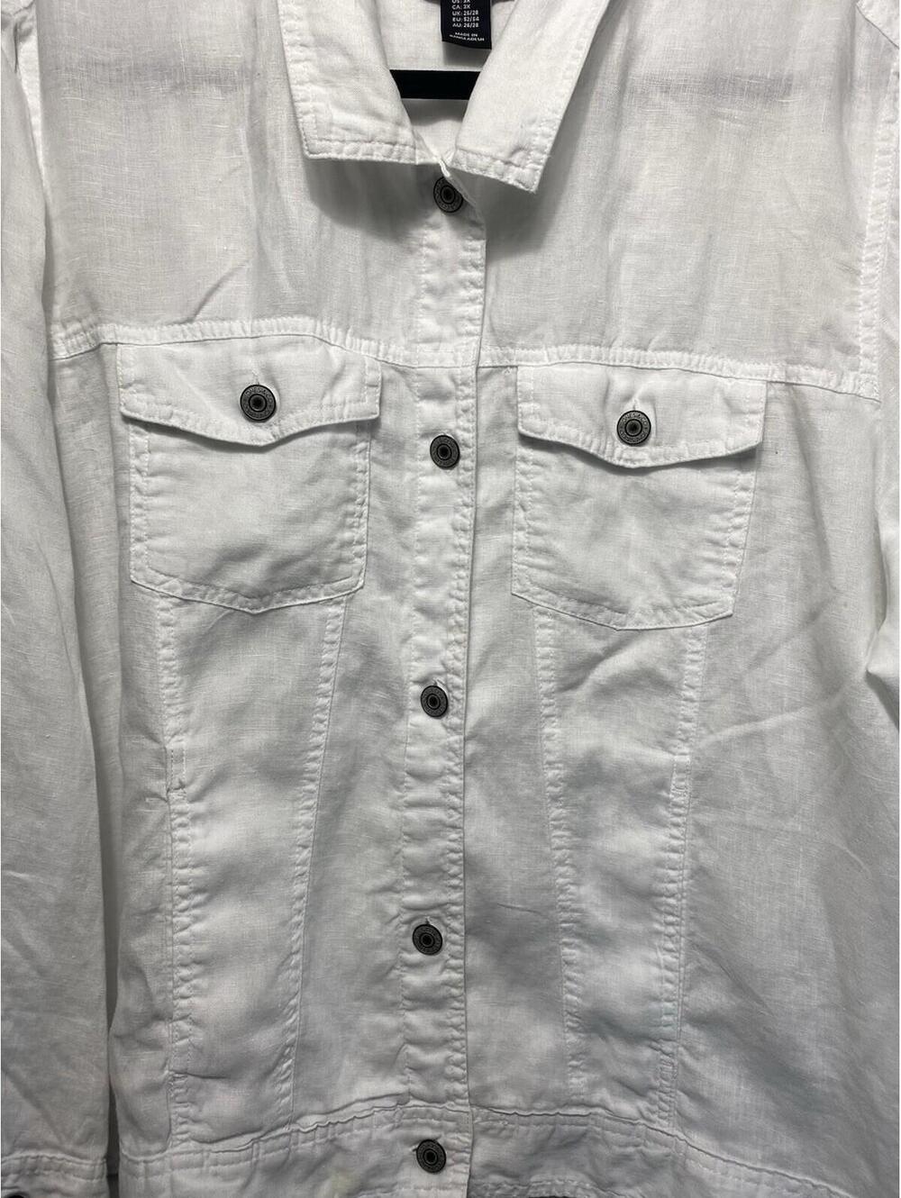 100% Linen Cover 3X White Beach Resort Coat Travel Wear - Picture 4 of 9